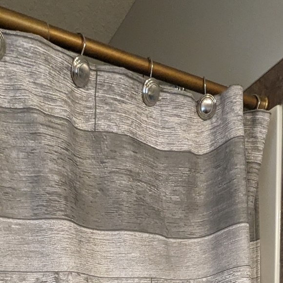 Bouclair gray scale cloth shower curtain 12 grommets & liba USA liner new! - Picture 12 of 16